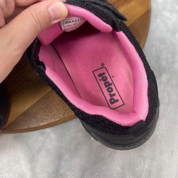 Propet Stability X Strap Womens Sneaker 8.5N (AA) Black Pink Hook & Loop WAA033M - Picture 12 of 15